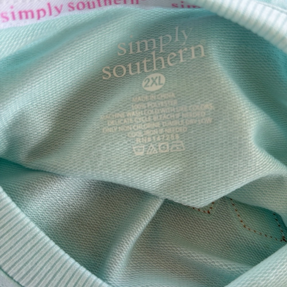 Simply Southern Sparkly Lake Please Crew Neck Pullover Sweatshirt 2XL *NWT - Picture 12 of 12
